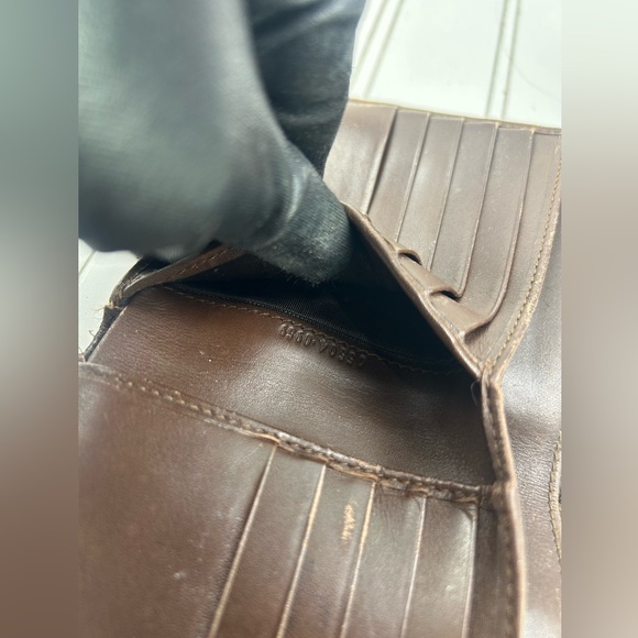 Gucci Vintage Brown Leather Canvas GG Bifold Wallet - Picture 5 of 9